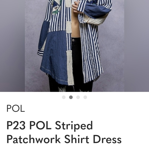 POL Blue and White Striped Button Down Shirt - Picture 3 of 7